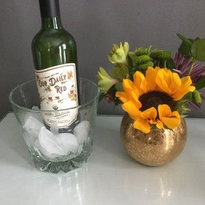 Etched Glass Vintage Wine Chilller or Bowl